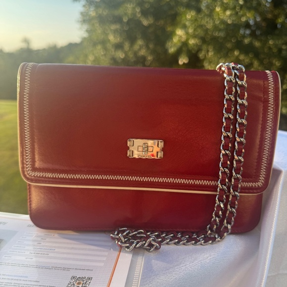 Chanel Vintage 12-Series Red Patent Wallet on Chain (WOC) – Contrast Stitch Edit - Picture 1 of 8